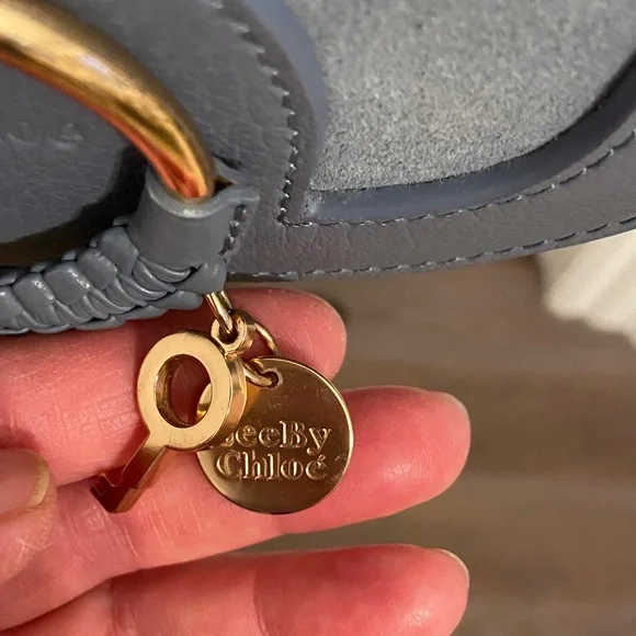 See By Chloe Hana Leather and Suede Crossbody Bag in Stormy Sky - Picture 4 of 14